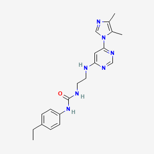 molecular formula C20H25N7O B5537624 N-(2-{[6-(4,5-二甲基-1H-咪唑-1-基)-4-嘧啶基]氨基}乙基)-N'-(4-乙基苯基)脲 