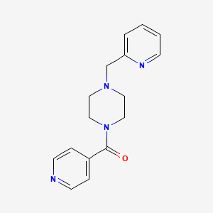 molecular formula C16H18N4O B5537635 1-异烟酰基-4-(2-吡啶基甲基)哌嗪 