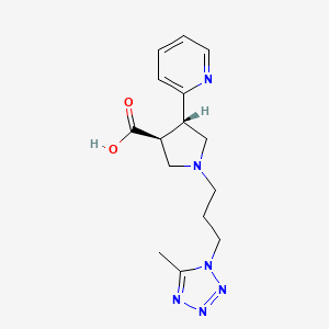 molecular formula C15H20N6O2 B5537641 (3S*,4S*)-1-[3-(5-methyl-1H-tetrazol-1-yl)propyl]-4-pyridin-2-ylpyrrolidine-3-carboxylic acid 
