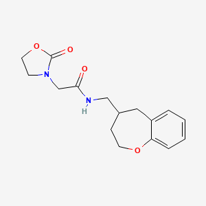 molecular formula C16H20N2O4 B5537654 2-(2-oxo-1,3-oxazolidin-3-yl)-N-(2,3,4,5-tetrahydro-1-benzoxepin-4-ylmethyl)acetamide 