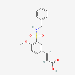 molecular formula C17H17NO5S B5537675 3-{3-[(苯甲胺基)磺酰基]-4-甲氧基苯基}丙烯酸 
