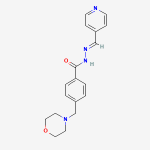 molecular formula C18H20N4O2 B5537700 4-(4-吗啉基甲基)-N'-(4-吡啶基亚甲基)苯甲酰肼 