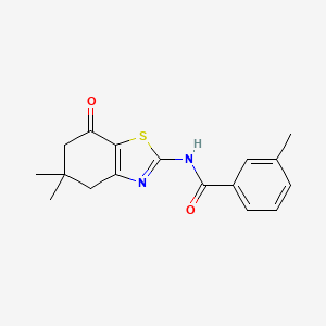 molecular formula C17H18N2O2S B5537716 N-(5,5-dimethyl-7-oxo-4,5,6,7-tetrahydro-1,3-benzothiazol-2-yl)-3-methylbenzamide 