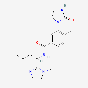 molecular formula C19H25N5O2 B5537717 4-甲基-N-[1-(1-甲基-1H-咪唑-2-基)丁基]-3-(2-氧代-1-咪唑烷基)苯甲酰胺 