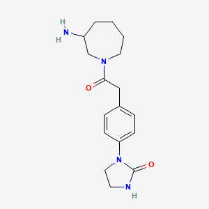 molecular formula C17H24N4O2 B5537746 1-{4-[2-(3-amino-1-azepanyl)-2-oxoethyl]phenyl}-2-imidazolidinone hydrochloride 