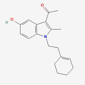 molecular formula C19H23NO2 B5537762 1-{1-[2-(1-cyclohexen-1-yl)ethyl]-5-hydroxy-2-methyl-1H-indol-3-yl}ethanone 
