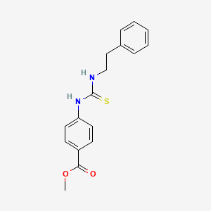 molecular formula C17H18N2O2S B5537774 methyl 4-({[(2-phenylethyl)amino]carbonothioyl}amino)benzoate 