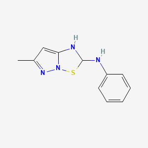 molecular formula C11H12N4S B5537784 6-methyl-N-phenyl-1,2-dihydropyrazolo[1,5-b][1,2,4]thiadiazol-2-amine 
