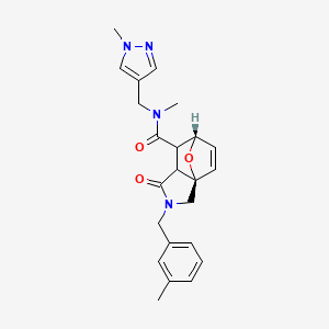 molecular formula C23H26N4O3 B5537793 (3aR*,6S*)-N-methyl-2-(3-methylbenzyl)-N-[(1-methyl-1H-pyrazol-4-yl)methyl]-1-oxo-1,2,3,6,7,7a-hexahydro-3a,6-epoxyisoindole-7-carboxamide 