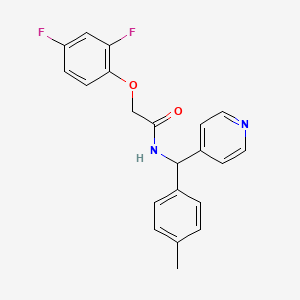 molecular formula C21H18F2N2O2 B5537818 2-(2,4-difluorophenoxy)-N-[(4-methylphenyl)(4-pyridinyl)methyl]acetamide 
