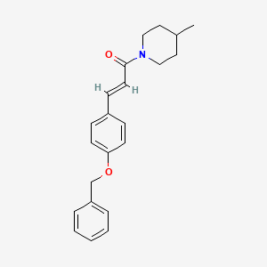 molecular formula C22H25NO2 B5537862 1-{3-[4-(benzyloxy)phenyl]acryloyl}-4-methylpiperidine 