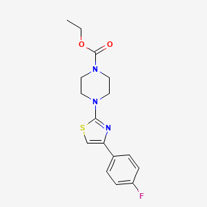 molecular formula C16H18FN3O2S B5537877 4-[4-(4-氟苯基)-1,3-噻唑-2-基]-1-哌嗪羧酸乙酯 