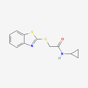 molecular formula C12H12N2OS2 B5537884 2-(1,3-benzothiazol-2-ylthio)-N-cyclopropylacetamide 