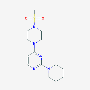 molecular formula C14H23N5O2S B5537891 4-[4-(甲基磺酰基)-1-哌嗪基]-2-(1-哌啶基)嘧啶 