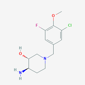 molecular formula C13H18ClFN2O2 B5537899 (3R*,4R*)-4-amino-1-(3-chloro-5-fluoro-4-methoxybenzyl)piperidin-3-ol 