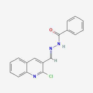 molecular formula C17H12ClN3O B5537948 N'-[(2-chloro-3-quinolinyl)methylene]benzohydrazide 