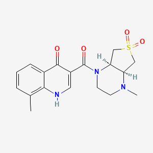 molecular formula C18H21N3O4S B5537955 8-甲基-3-{[(4aS*,7aR*)-4-甲基-6,6-二氧化六氢噻吩并[3,4-b]吡嗪-1(2H)-基]羰基}-4(1H)-喹啉酮 