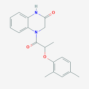 molecular formula C19H20N2O3 B5537960 4-[2-(2,4-dimethylphenoxy)propanoyl]-3,4-dihydro-2(1H)-quinoxalinone 