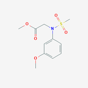 molecular formula C11H15NO5S B5537961 N-(3-甲氧基苯基)-N-(甲磺酰基)甘氨酸甲酯 