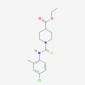 molecular formula C16H21ClN2O2S B5537972 ethyl 1-{[(4-chloro-2-methylphenyl)amino]carbonothioyl}-4-piperidinecarboxylate 