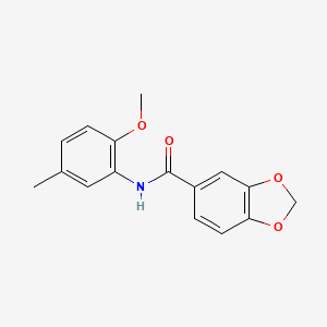 molecular formula C16H15NO4 B5537999 N-(2-甲氧基-5-甲基苯基)-1,3-苯并二氧杂环-5-甲酰胺 CAS No. 349122-48-1