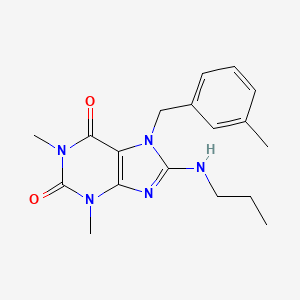 molecular formula C18H23N5O2 B5538005 1,3-dimethyl-7-(3-methylbenzyl)-8-(propylamino)-3,7-dihydro-1H-purine-2,6-dione 