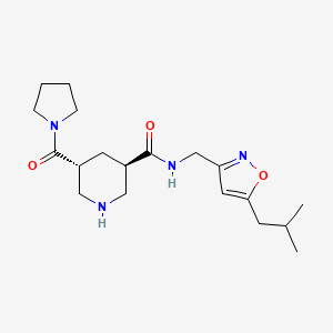 molecular formula C19H30N4O3 B5538020 (3R*,5R*)-N-[(5-异丁基异恶唑-3-基)甲基]-5-(吡咯烷-1-基羰基)哌啶-3-甲酰胺 