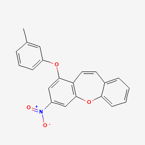 molecular formula C21H15NO4 B5538023 1-(3-methylphenoxy)-3-nitrodibenzo[b,f]oxepine 