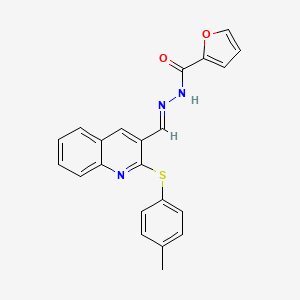 molecular formula C22H17N3O2S B5538043 N'-({2-[(4-methylphenyl)thio]-3-quinolinyl}methylene)-2-furohydrazide 