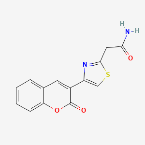 molecular formula C14H10N2O3S B5538073 2-[4-(2-氧代-2H-色烯-3-基)-1,3-噻唑-2-基]乙酰胺 