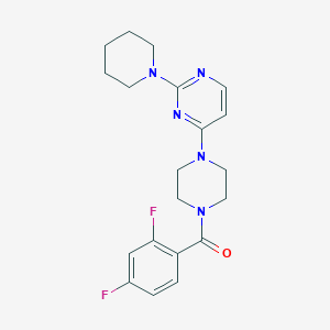 molecular formula C20H23F2N5O B5538087 4-[4-(2,4-二氟苯甲酰)-1-哌嗪基]-2-(1-哌啶基)嘧啶 