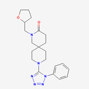 molecular formula C21H28N6O2 B5538088 9-(1-苯基-1H-四唑-5-基)-2-(四氢呋喃-2-基甲基)-2,9-二氮杂螺[5.5]十一烷-3-酮 