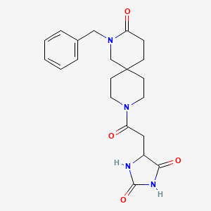 molecular formula C21H26N4O4 B5538157 5-[2-(2-benzyl-3-oxo-2,9-diazaspiro[5.5]undec-9-yl)-2-oxoethyl]imidazolidine-2,4-dione 