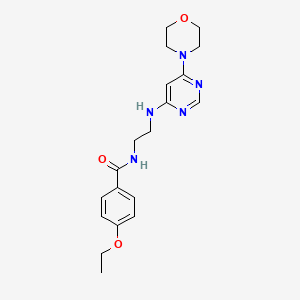 molecular formula C19H25N5O3 B5538169 4-ethoxy-N-(2-{[6-(4-morpholinyl)-4-pyrimidinyl]amino}ethyl)benzamide 