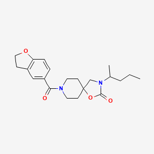molecular formula C21H28N2O4 B5538180 8-(2,3-二氢-1-苯并呋喃-5-基羰基)-3-(1-甲基丁基)-1-氧杂-3,8-二氮杂螺[4.5]癸-2-酮 