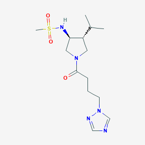 molecular formula C14H25N5O3S B5538192 N-{(3S*,4R*)-4-异丙基-1-[4-(1H-1,2,4-三唑-1-基)丁酰]-3-吡咯烷基}甲磺酰胺 