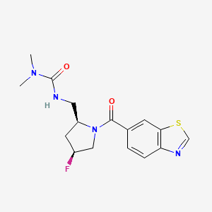 molecular formula C16H19FN4O2S B5538203 N'-{[(2S,4S)-1-(1,3-苯并噻唑-6-基羰基)-4-氟吡咯烷-2-基]甲基}-N,N-二甲基脲 