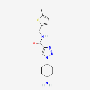 molecular formula C15H21N5OS B5538218 1-(cis-4-aminocyclohexyl)-N-[(5-methyl-2-thienyl)methyl]-1H-1,2,3-triazole-4-carboxamide 