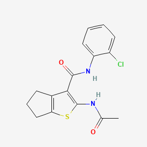 molecular formula C16H15ClN2O2S B5538222 2-(乙酰氨基)-N-(2-氯苯基)-5,6-二氢-4H-环戊[b]噻吩-3-甲酰胺 