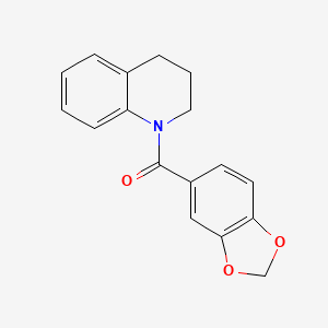molecular formula C17H15NO3 B5538225 1-(1,3-benzodioxol-5-ylcarbonyl)-1,2,3,4-tetrahydroquinoline 