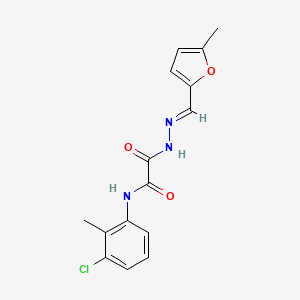molecular formula C15H14ClN3O3 B5538240 N-(3-氯-2-甲基苯基)-2-{2-[(5-甲基-2-呋喃基)亚甲基]肼基}-2-氧代乙酰胺 