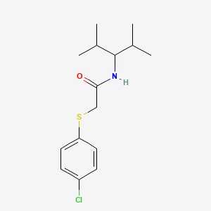 molecular formula C15H22ClNOS B5538248 2-[(4-氯苯基)硫代]-N-(1-异丙基-2-甲基丙基)乙酰胺 