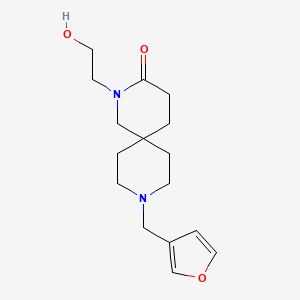 molecular formula C16H24N2O3 B5538262 9-(3-furylmethyl)-2-(2-hydroxyethyl)-2,9-diazaspiro[5.5]undecan-3-one 