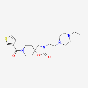 molecular formula C20H30N4O3S B5538265 3-[2-(4-乙基哌嗪-1-基)乙基]-8-(3-噻吩基羰基)-1-氧杂-3,8-二氮杂螺[4.5]癸烷-2-酮 