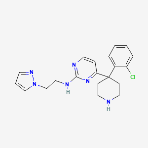 molecular formula C20H23ClN6 B5538283 4-[4-(2-chlorophenyl)-4-piperidinyl]-N-[2-(1H-pyrazol-1-yl)ethyl]-2-pyrimidinamine 