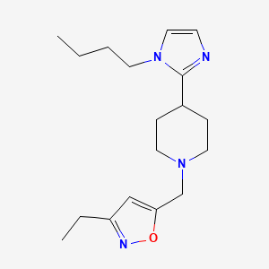 molecular formula C18H28N4O B5538288 4-(1-丁基-1H-咪唑-2-基)-1-[(3-乙基-5-异恶唑基)甲基]哌啶 