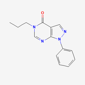 molecular formula C14H14N4O B5538292 1-苯基-5-丙基-1,5-二氢-4H-吡唑并[3,4-d]嘧啶-4-酮 