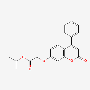 molecular formula C20H18O5 B5538316 异丙基[(2-氧代-4-苯基-2H-色满-7-基)氧基]乙酸酯 