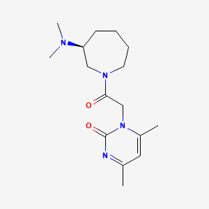 molecular formula C16H26N4O2 B5538362 1-{2-[(3S)-3-(二甲氨基)氮杂环戊烷-1-基]-2-氧代乙基}-4,6-二甲基嘧啶-2(1H)-酮 