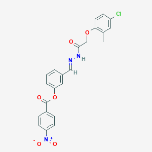 3-{2-[(4-chloro-2-methylphenoxy)acetyl]carbonohydrazonoyl}phenyl 4-nitrobenzoate